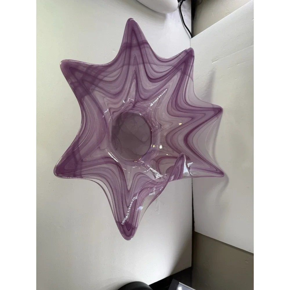 Vintage Murano Purple Art Glass Starfish Bowl Lavorazione Arte Italy Mid-Century